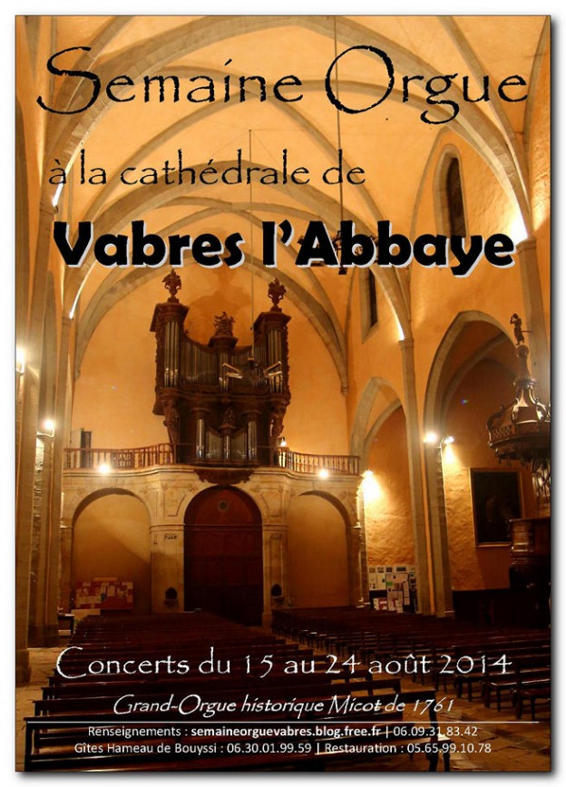 Concert à Vabres l'abbaye (12) du 15 au 24 août Entre Tarn et Dadou